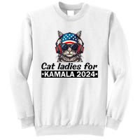 Kamala Harris 2024 Cat Lady Voting Cats Feminine Sweatshirt