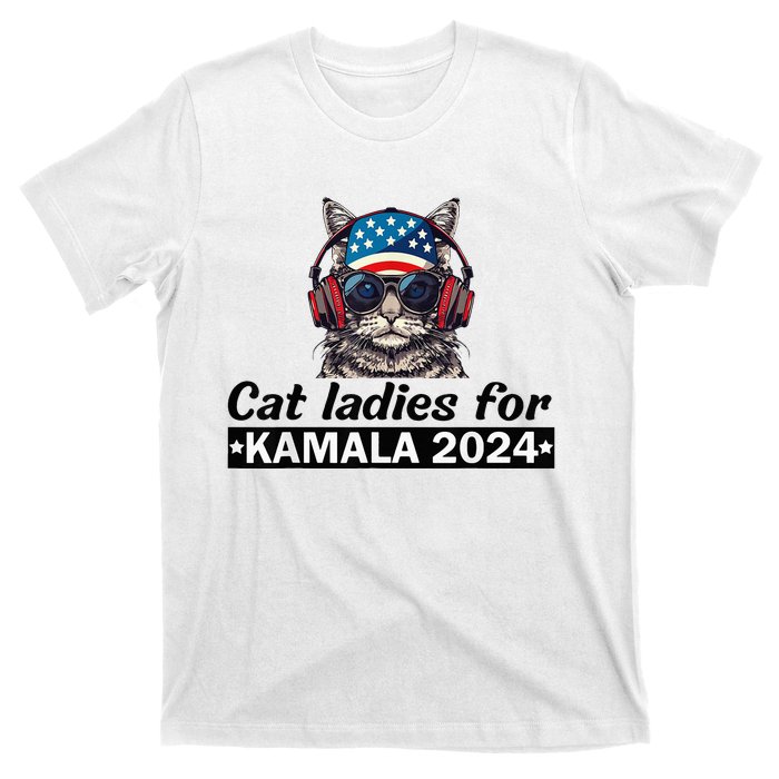 Kamala Harris 2024 Cat Lady Voting Cats Feminine T-Shirt