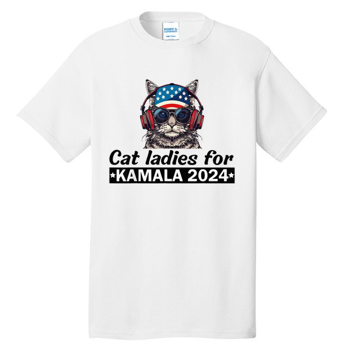 Kamala Harris 2024 Cat Lady Voting Cats Feminine Tall T-Shirt