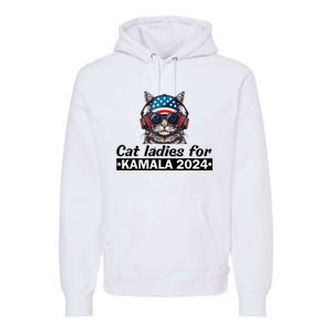 Kamala Harris 2024 Cat Lady Voting Cats Feminine Premium Hoodie