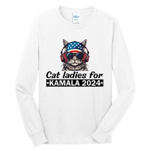 Kamala Harris 2024 Cat Lady Voting Cats Feminine Tall Long Sleeve T-Shirt