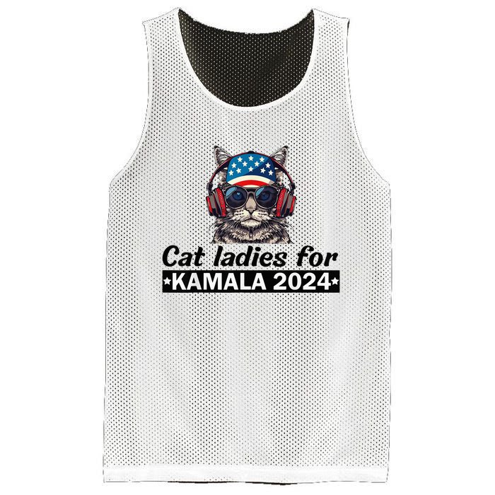 Kamala Harris 2024 Cat Lady Voting Cats Feminine Mesh Reversible Basketball Jersey Tank