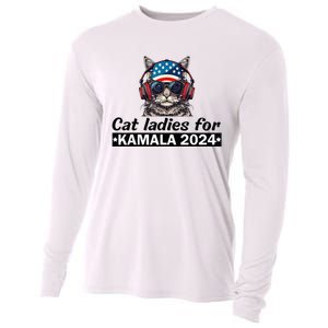 Kamala Harris 2024 Cat Lady Voting Cats Feminine Cooling Performance Long Sleeve Crew