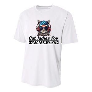 Kamala Harris 2024 Cat Lady Voting Cats Feminine Performance Sprint T-Shirt