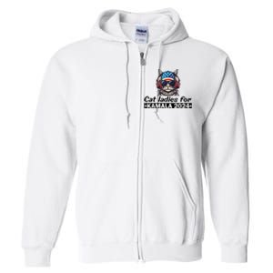 Kamala Harris 2024 Cat Lady Voting Cats Feminine Full Zip Hoodie