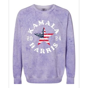 Kamala Harris 2024 President American Flag Vote Kamala Colorblast Crewneck Sweatshirt