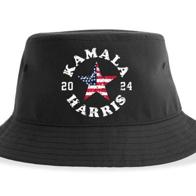 Kamala Harris 2024 President American Flag Vote Kamala Sustainable Bucket Hat