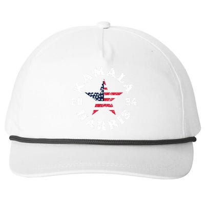 Kamala Harris 2024 President American Flag Vote Kamala Snapback Five-Panel Rope Hat