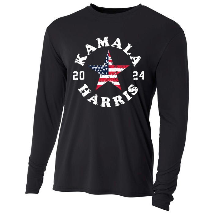 Kamala Harris 2024 President American Flag Vote Kamala Cooling Performance Long Sleeve Crew