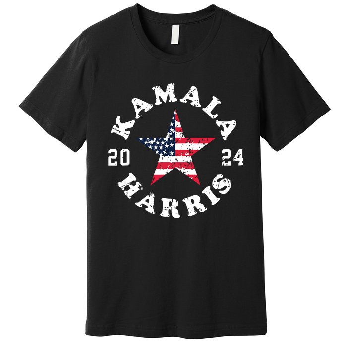 Kamala Harris 2024 President American Flag Vote Kamala Premium T-Shirt