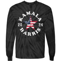 Kamala Harris 2024 President American Flag Vote Kamala Tie-Dye Long Sleeve Shirt