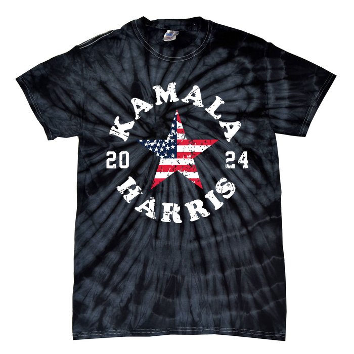 Kamala Harris 2024 President American Flag Vote Kamala Tie-Dye T-Shirt