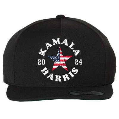 Kamala Harris 2024 President American Flag Vote Kamala Wool Snapback Cap