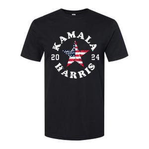 Kamala Harris 2024 President American Flag Vote Kamala Softstyle CVC T-Shirt