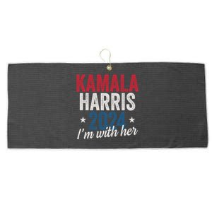 Kamala Harris 2024 Support IM With Her Kamala Harris 2024 Large Microfiber Waffle Golf Towel