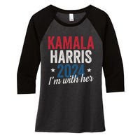 Kamala Harris 2024 Support IM With Her Kamala Harris 2024 Women's Tri-Blend 3/4-Sleeve Raglan Shirt