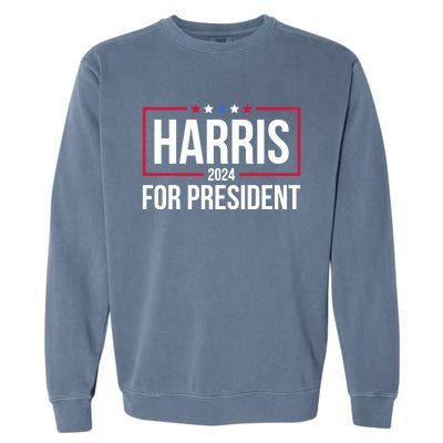 Kamala Harris 2024 Us Flag Democratic President Gift Garment-Dyed Sweatshirt