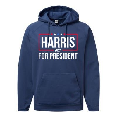 Kamala Harris 2024 Us Flag Democratic President Gift Performance Fleece Hoodie