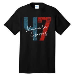 Kamala Harris 2024 47th President Save Democracy Us Flag Tall T-Shirt