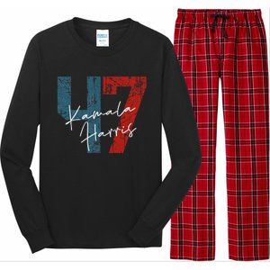 Kamala Harris 2024 47th President Save Democracy Us Flag Long Sleeve Pajama Set