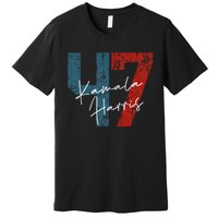 Kamala Harris 2024 47th President Save Democracy Us Flag Premium T-Shirt