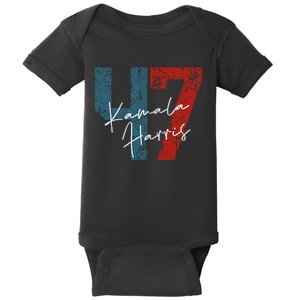 Kamala Harris 2024 47th President Save Democracy Us Flag Baby Bodysuit