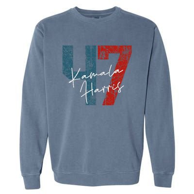 Kamala Harris 2024 47th President Save Democracy Us Flag Garment-Dyed Sweatshirt