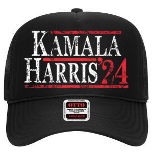 Kamala Harris 2024 For President Campaign High Crown Mesh Back Trucker Hat