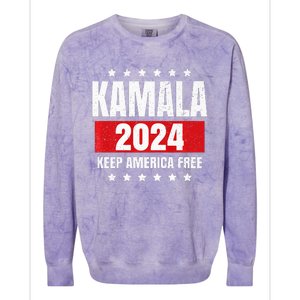 Kamala Harris 2024 Keep America Free Pro Kamala 2024 Colorblast Crewneck Sweatshirt