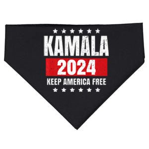 Kamala Harris 2024 Keep America Free Pro Kamala 2024 USA-Made Doggie Bandana