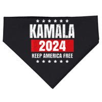 Kamala Harris 2024 Keep America Free Pro Kamala 2024 USA-Made Doggie Bandana