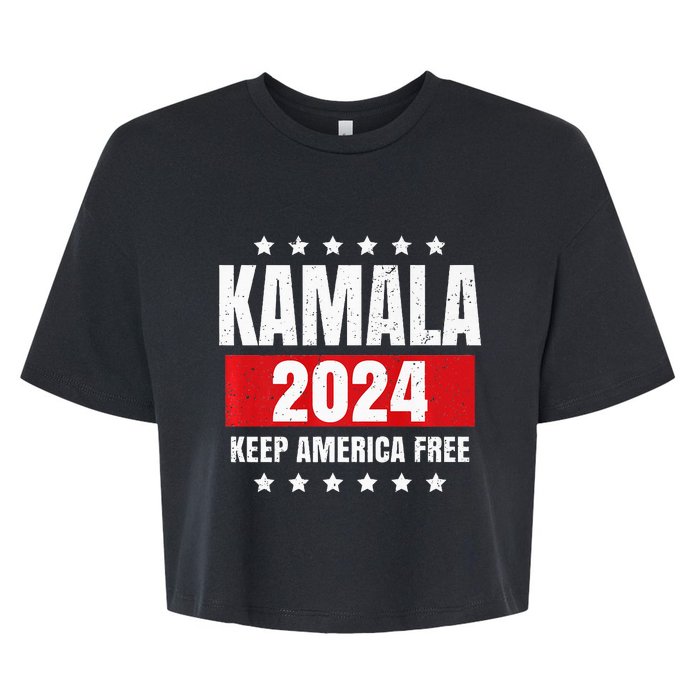 Kamala Harris 2024 Keep America Free Pro Kamala 2024 Bella+Canvas Jersey Crop Tee