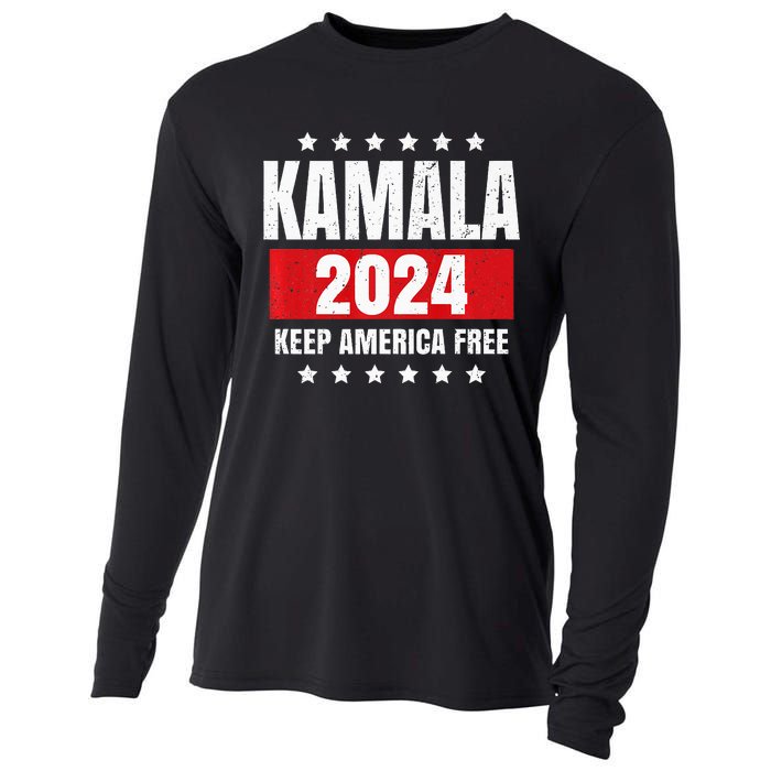 Kamala Harris 2024 Keep America Free Pro Kamala 2024 Cooling Performance Long Sleeve Crew