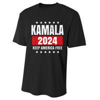 Kamala Harris 2024 Keep America Free Pro Kamala 2024 Performance Sprint T-Shirt