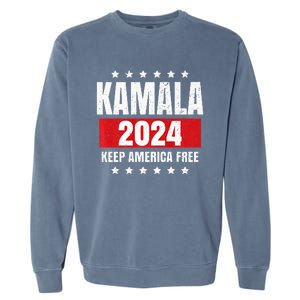 Kamala Harris 2024 Keep America Free Pro Kamala 2024 Garment-Dyed Sweatshirt