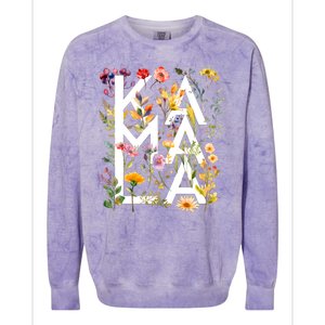 Kamala Harris 2024 Election Floral Flowers Colorblast Crewneck Sweatshirt