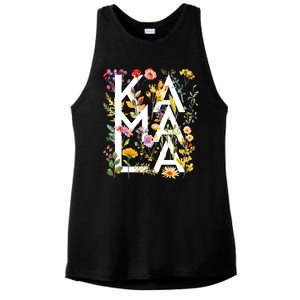 Kamala Harris 2024 Election Floral Flowers Ladies PosiCharge Tri-Blend Wicking Tank