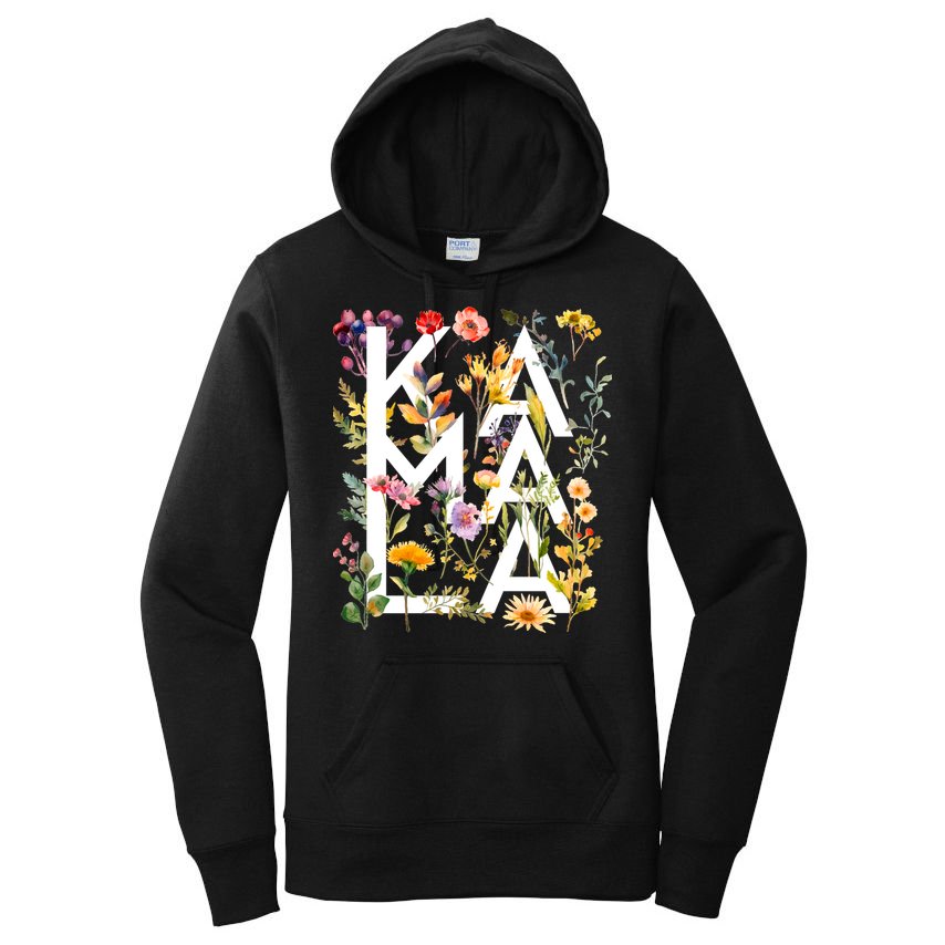 Kamala Harris 2024 Election Floral Flowers Women's Pullover Hoodie