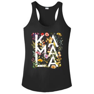 Kamala Harris 2024 Election Floral Flowers Ladies PosiCharge Competitor Racerback Tank