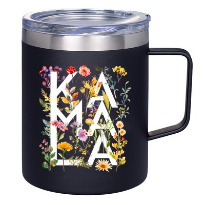 Kamala Harris 2024 Election Floral Flowers 12oz Stainless Steel Coffee Mug