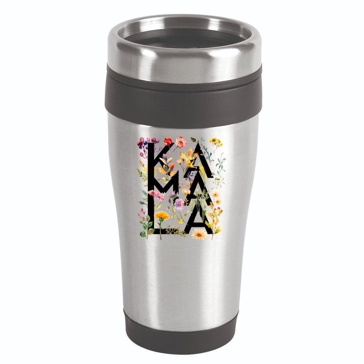Kamala Harris 2024 Election Floral Flowers 16oz Travel Tumbler