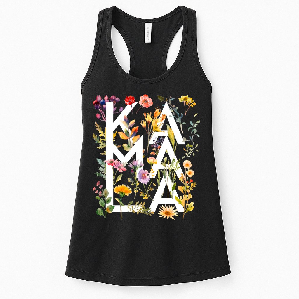Kamala Harris 2024 Election Floral Flowers Womens Tank Top