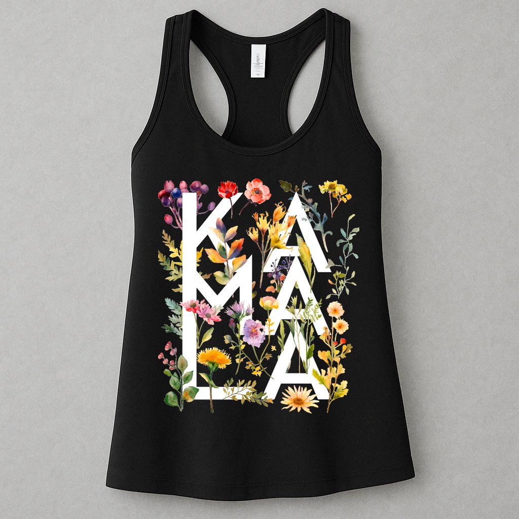 Kamala Harris 2024 Election Floral Flowers Womens Tank Top
