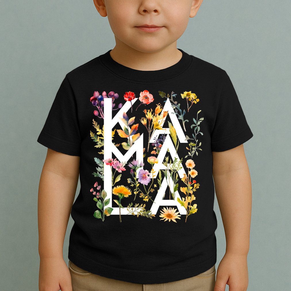 Kamala Harris 2024 Election Floral Flowers Toddler T-Shirt