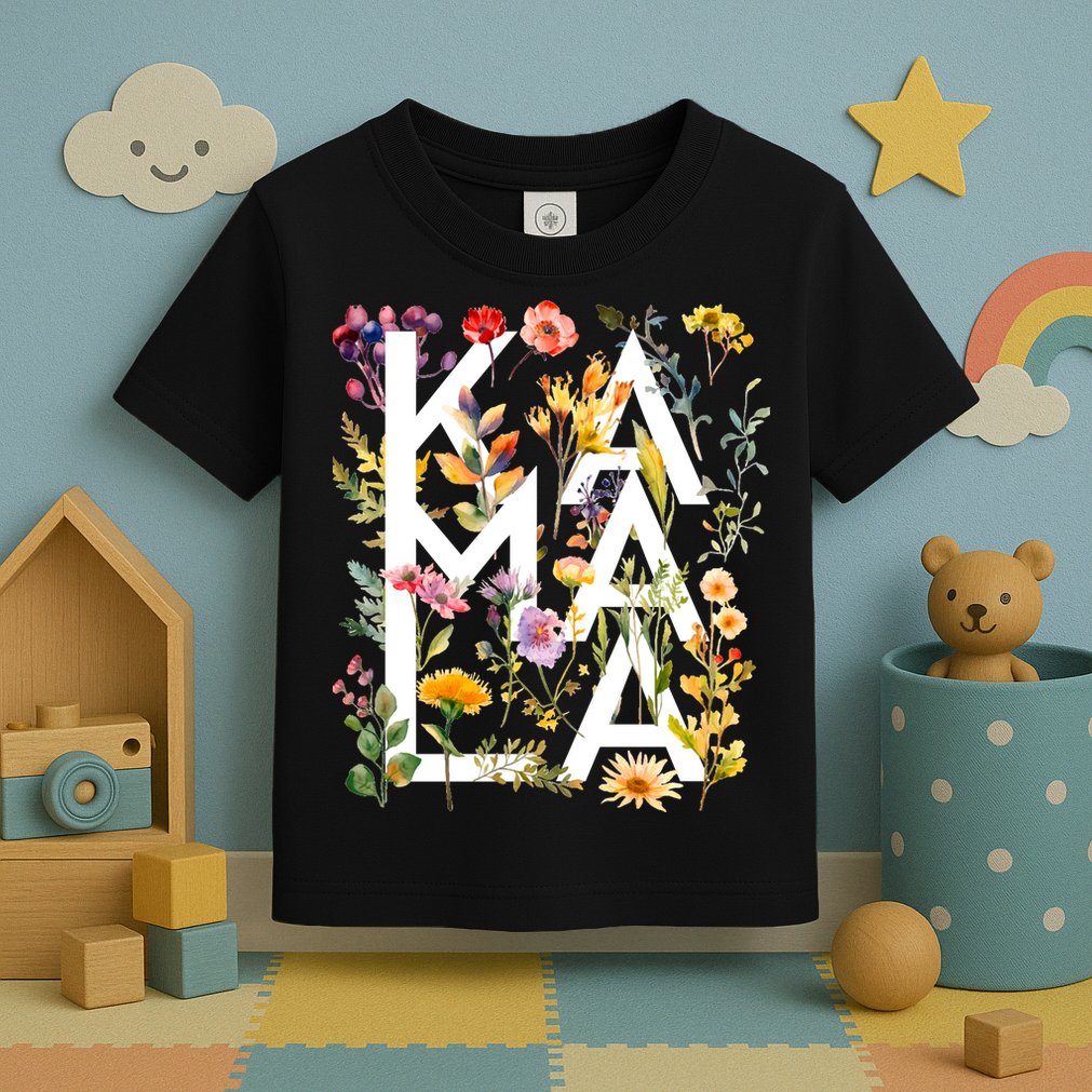 Kamala Harris 2024 Election Floral Flowers Toddler T-Shirt