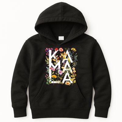 Kamala Harris 2024 Election Floral Flowers Kids Hoodie