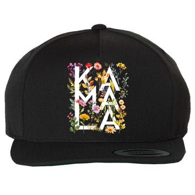 Kamala Harris 2024 Election Floral Flowers Wool Snapback Cap