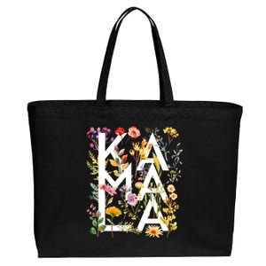 Kamala Harris 2024 Election Floral Flowers Cotton Canvas Jumbo Tote