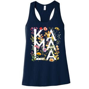 Kamala Harris 2024 Election Floral Flowers Women's Racerback Tank