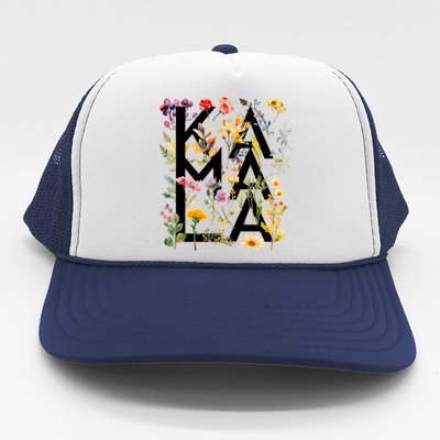 Kamala Harris 2024 Election Floral Flowers Trucker Hat